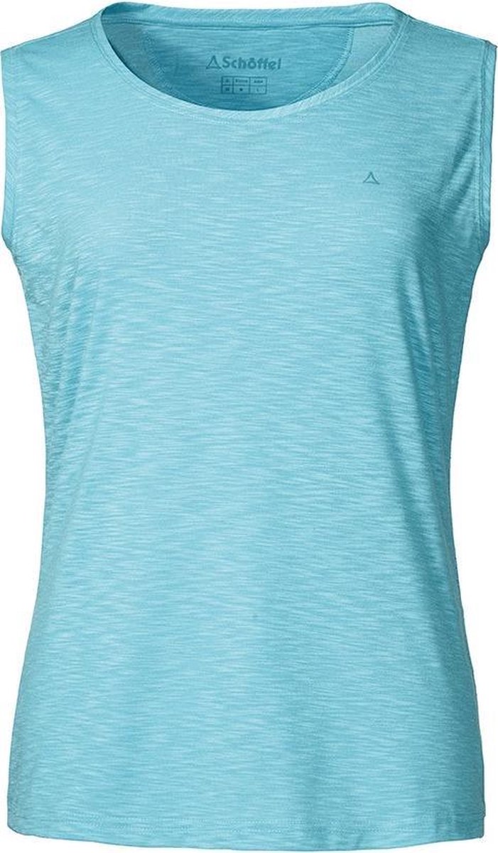 tank top, mouwloos, turkoois, mesh textuur, fitness top