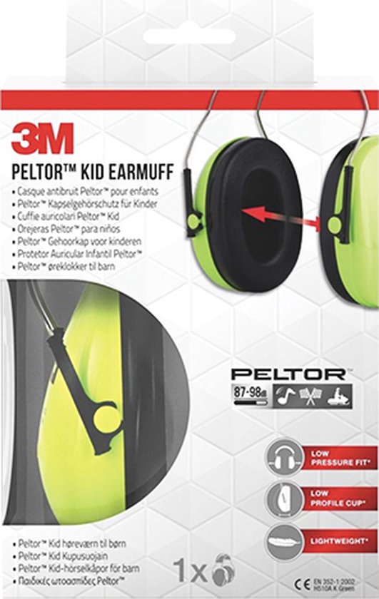 Peltor Kid - gehoorbescherming voor kinderen - SNR 27 dB - neon groen