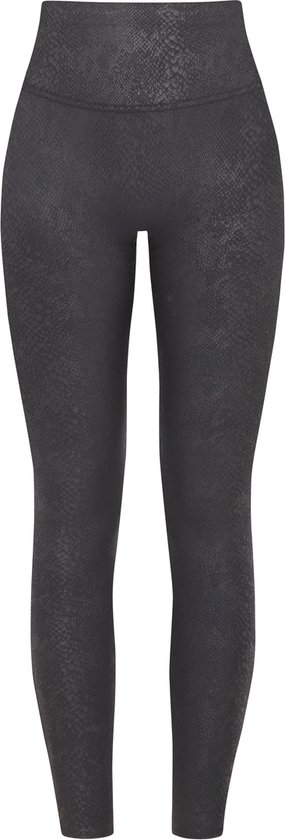 legging, high-waist, snake-print, dark gray, stretch fabric