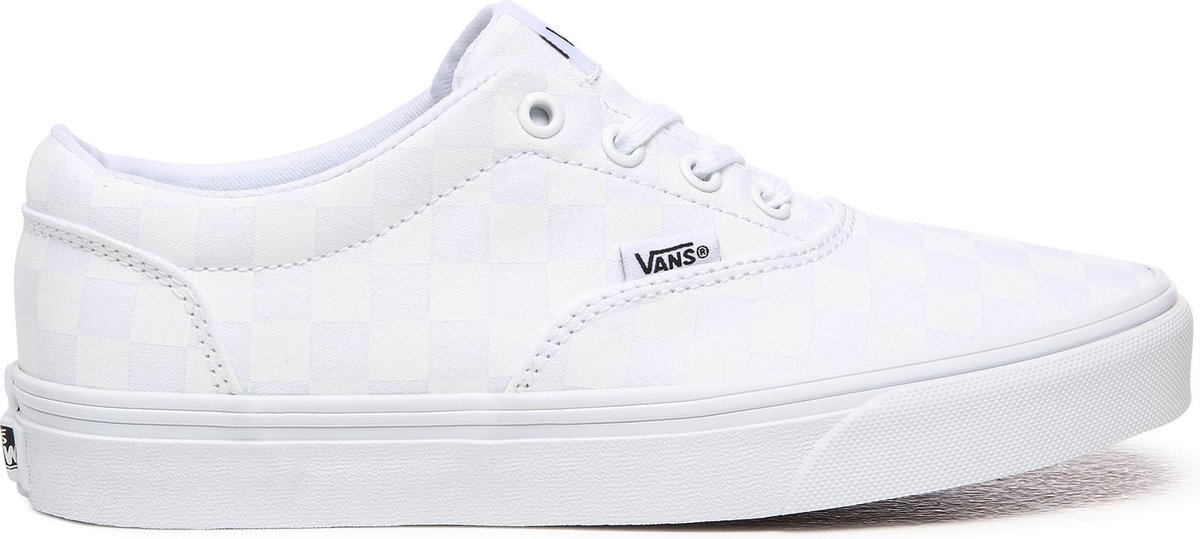 sneaker, canvas, wit, ruitjespatroon, platform