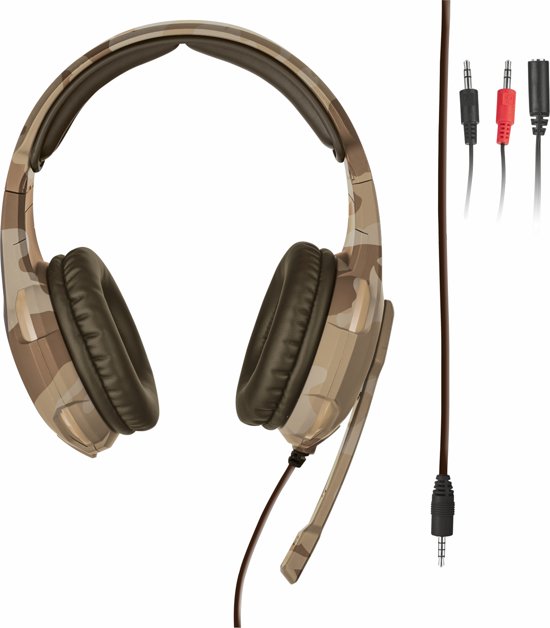 Trust GXT 310 Radius - On-ear Gaming Headset (PC + PS4 + Xbox One) - Desert Camouflage