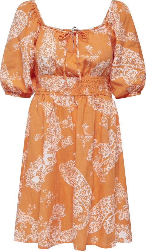 ONLY - Maat L - ONLBELLA LINEN 2/4 DRESS PTM Dames Jurk