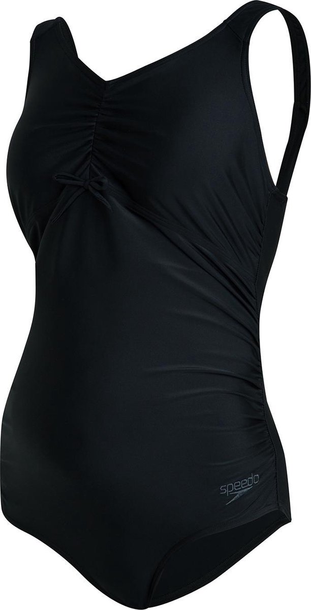 badpak, zwart, een stuk, spandex, zwemkleding