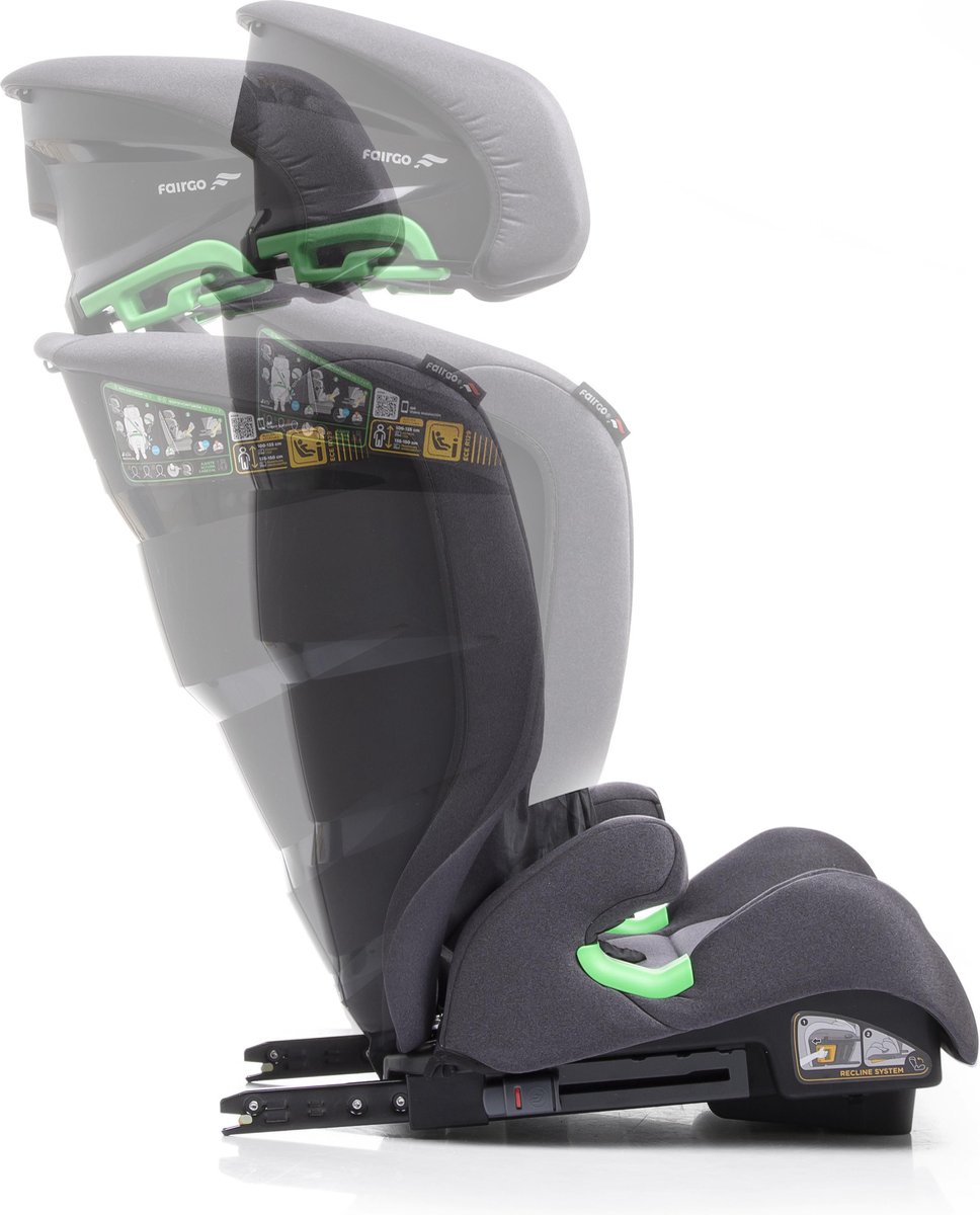 Babyauto autostoel Fairgo Raga I-size black/melange FG 100 tot 150 cm, 15 tot 36 kg