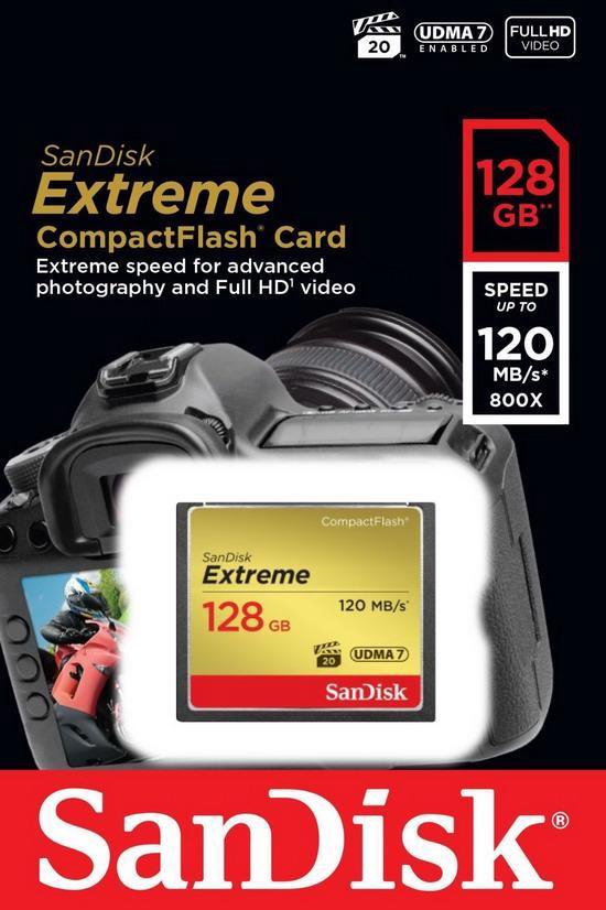 Sandisk CompactFlash Extreme 128GB (120/85)