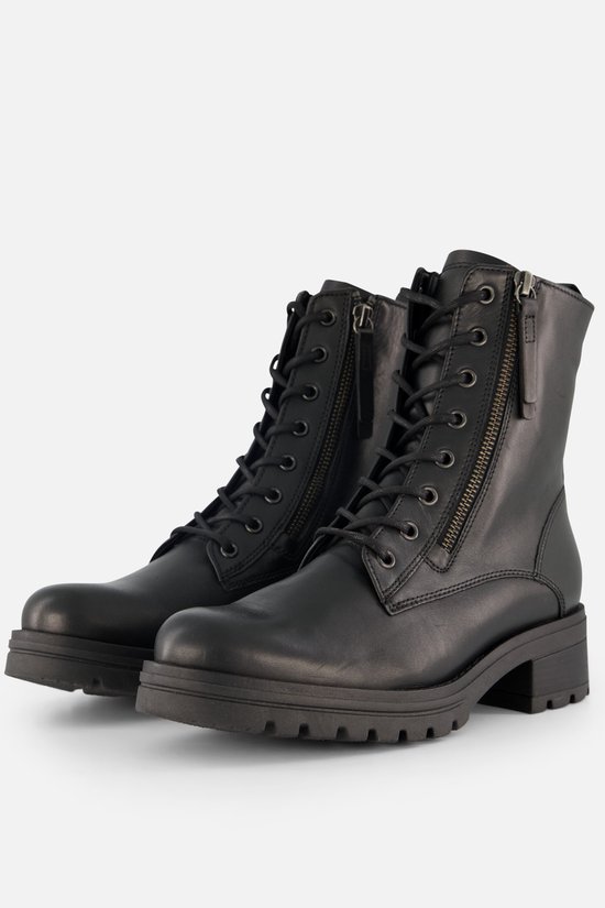 laarzen, combat boots, leer, zwarte boots, gesp via rits