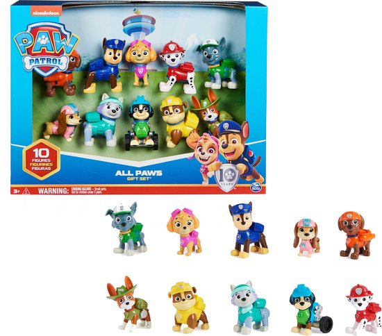 PAW Patrol 10e verjaardag - Alle poten aan dek-cadeauset met 10 PAW Patrol