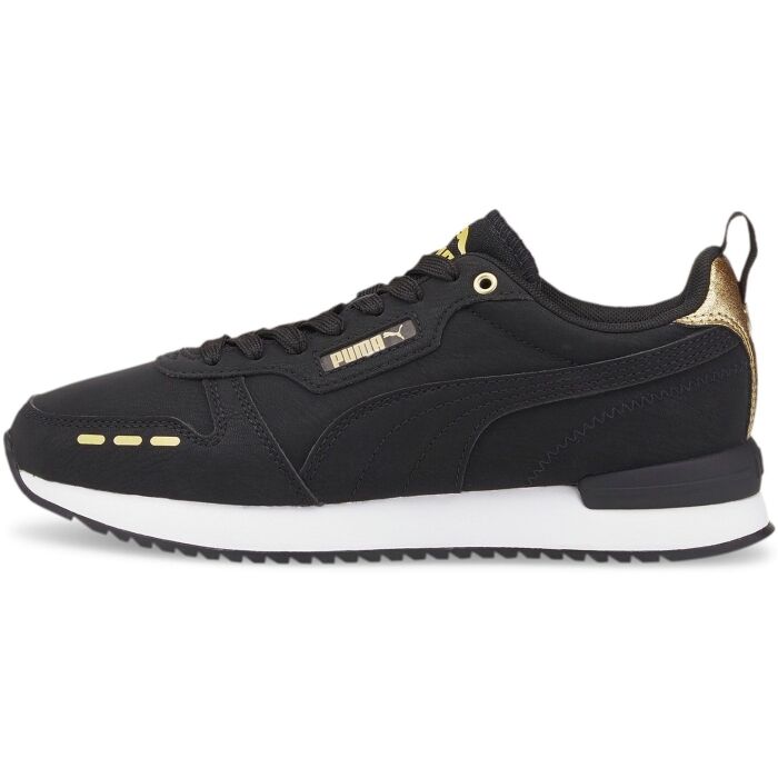 sneaker, zwart, athletisch, gouden accent, puma