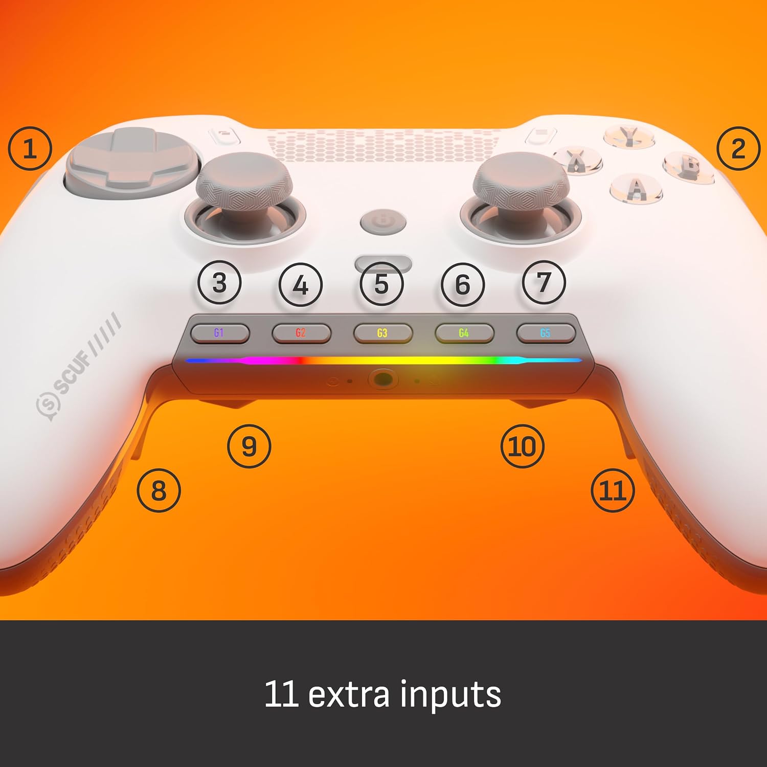 Scuf Envision Pro HE - Draadloze Gaming Controller - Programmeerbare Paddles & G-keys - PC - Wit