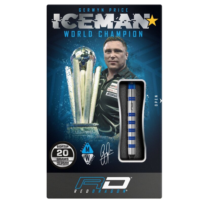 RED DRAGON - Gerwyn Price Challenger: Softip Dartpijlen - 20 gram - 18 gram barrel weight