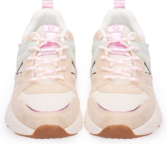 POSH by Poelman - Maat 40 - CAROCEL Dames Sneakers - Beige met combinatie