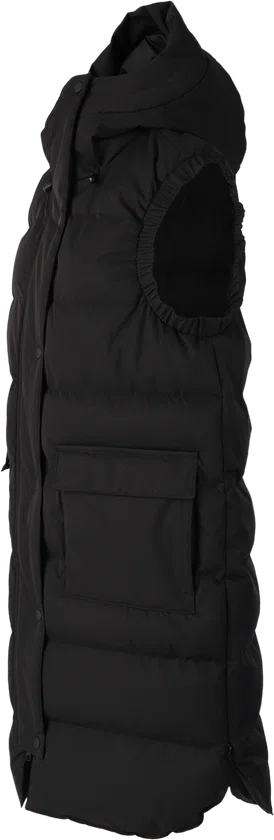 Brunotti Maat L Kalani Dames Lange Puffer Bodywarmer | Zwart