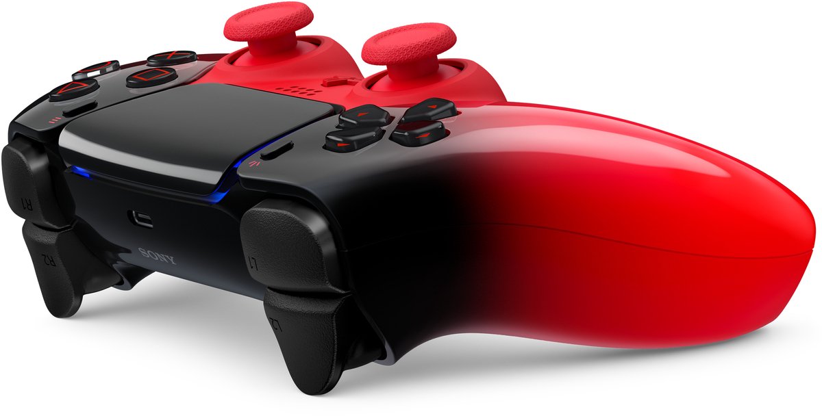 gamepad, controller, wireless, red, dualshock