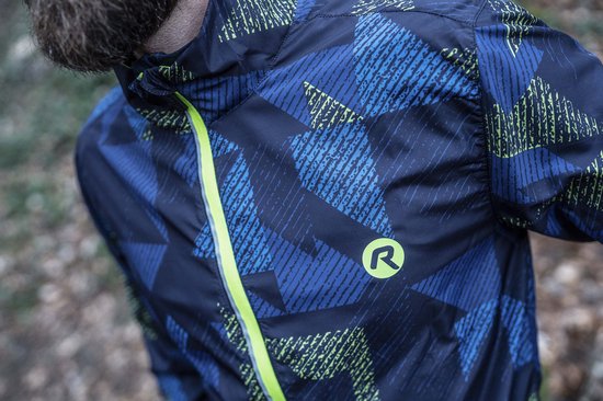 Rogelli Maat M Electro Hardloopjack - Heren - Donkerblauw, Zwart, Fluor