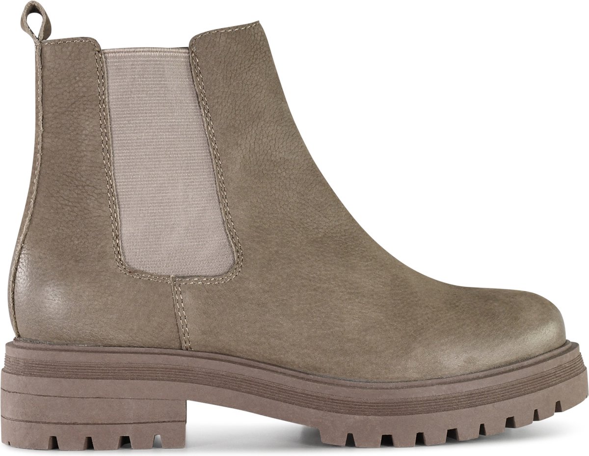 PS Poelman  - Maat 37 - Mink Dames Chelsea laarzen - Donker Taupe