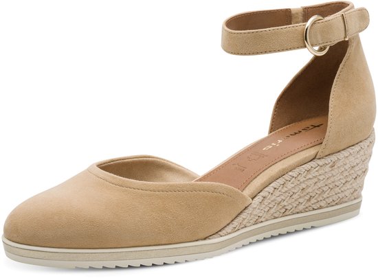wedges, ankle strap, espadrille, beige, open toe