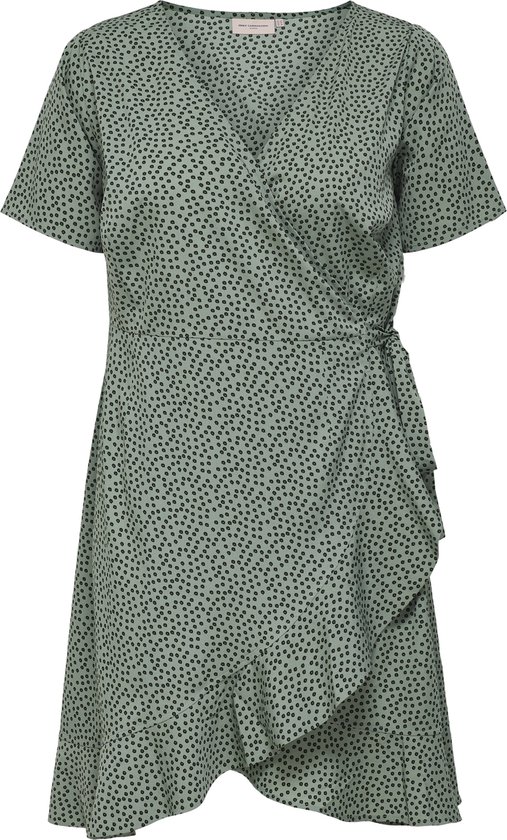 ONLY CARMAKOMA Maat 46  - CARLIVIA LIFE S/S WRAP KNEE DRESS NOOS - Dames - Mini jurken