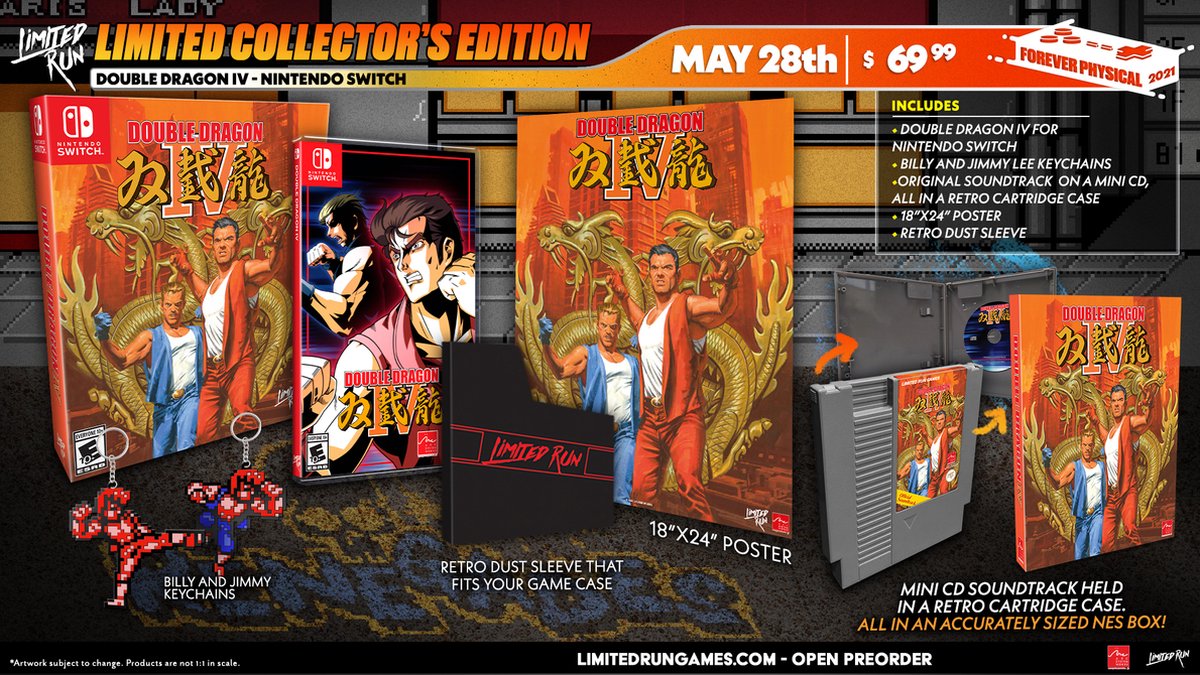 double dragon, switch game, poster, collector edition, soundtrack