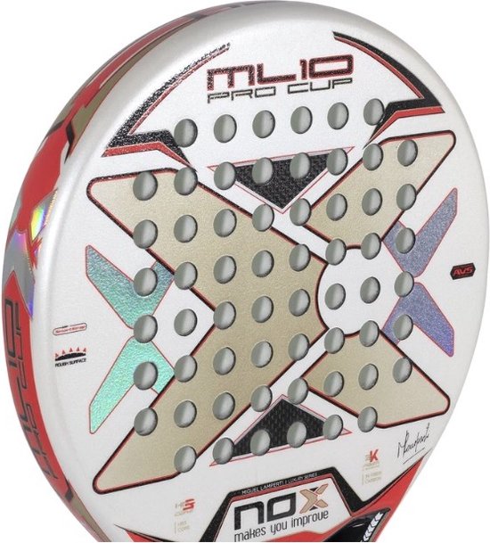 NOX ML10 Pro Cup Luxury 'Miguel Lamperti' (Rond) - 2023 padelracket - Wit/Rood