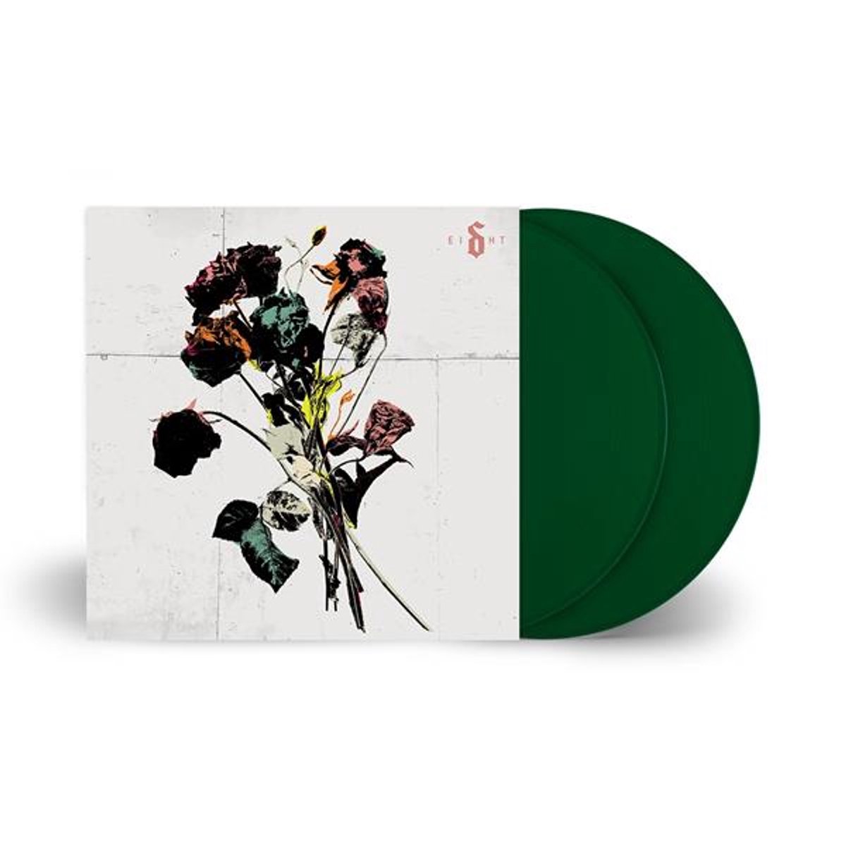 vinyl, green, record, rose, album art