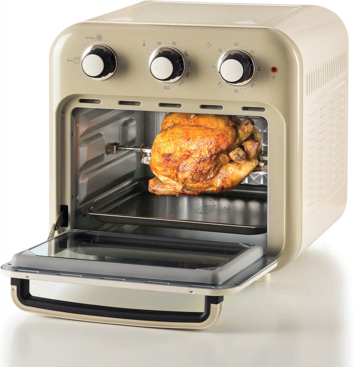 Ariete 4632/03 Vintage Airfryer & Oven - 16 liter - 1400 Watt - timer - draaispit - roterende mand - beige