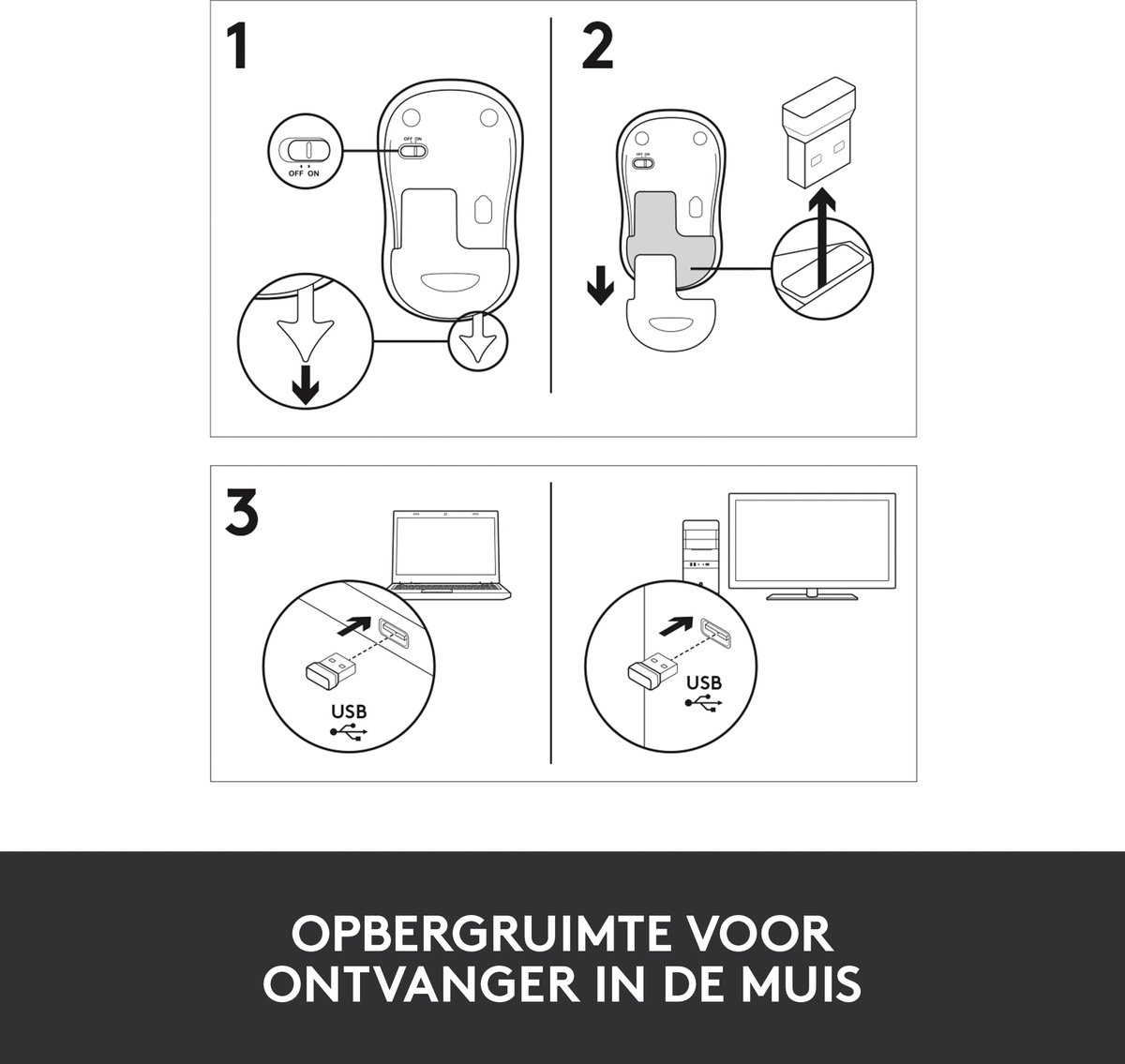 Logitech M185 - Draadloze Muis - Grijs