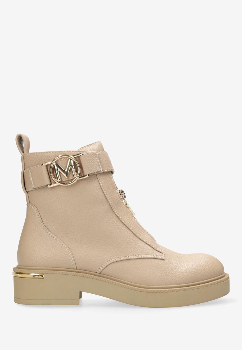 boot, ankleboot, beige, leder, gesp, buckle