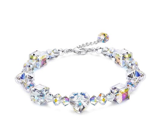 Semyco® armband Hartjes Swarovski kristallen – 925 sterling zilver