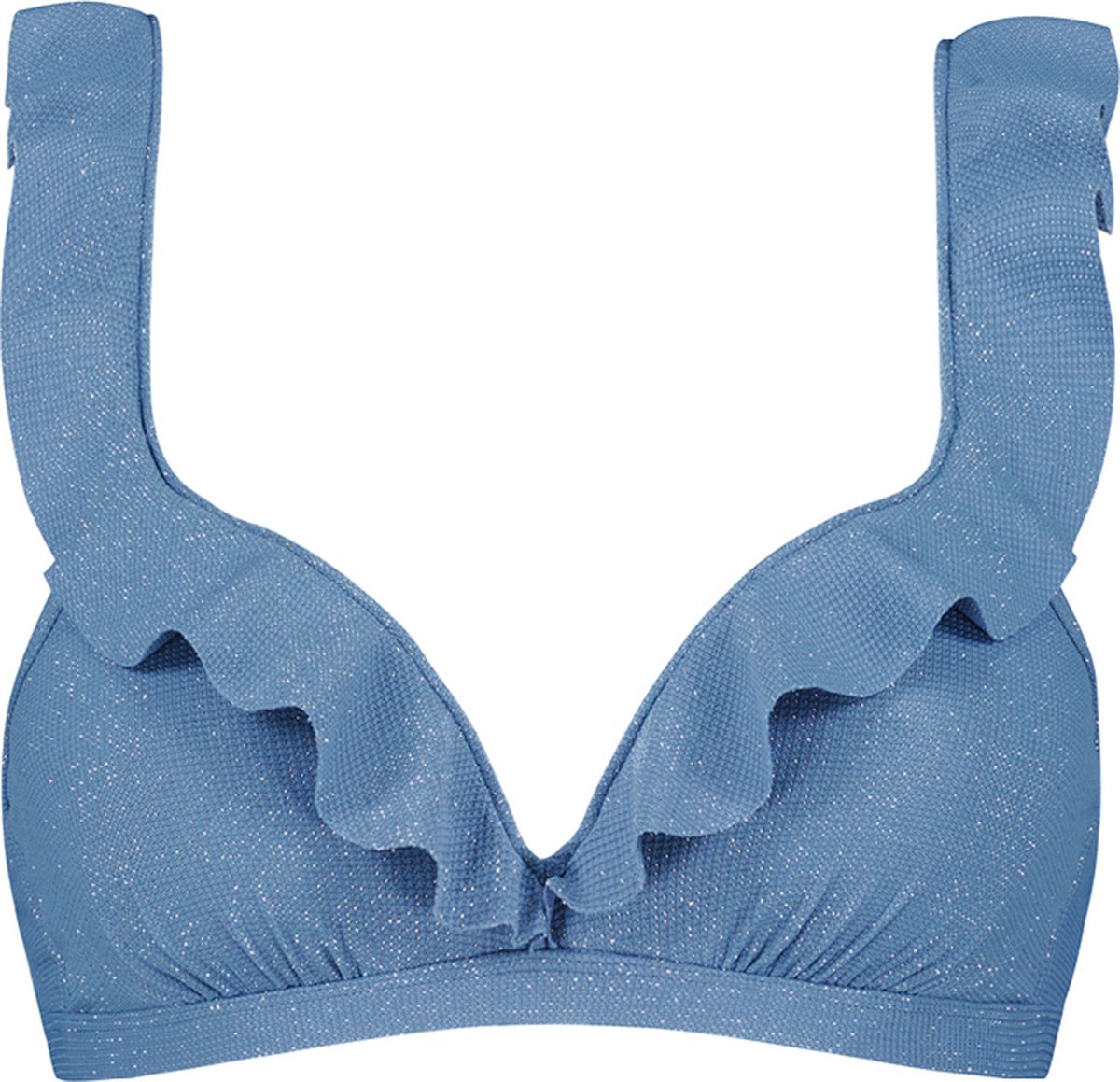 bh, blue, bikini top, ruffle, bralette