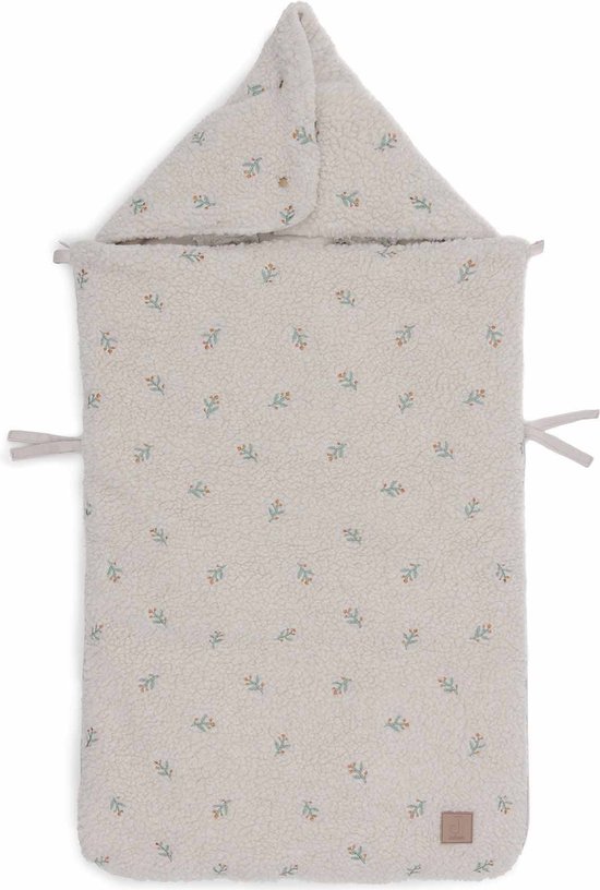 baby wrap, blanket, hooded, fleece, floral small