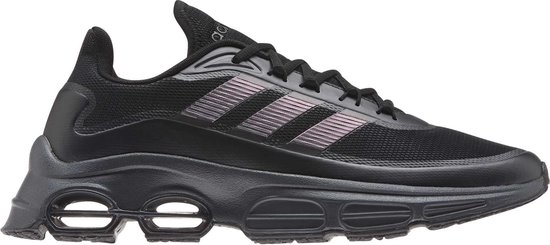 adidas - Maat 43 1/3 - Quadcube Heren Sneakers - Core Black/Core Black/Signal Coral