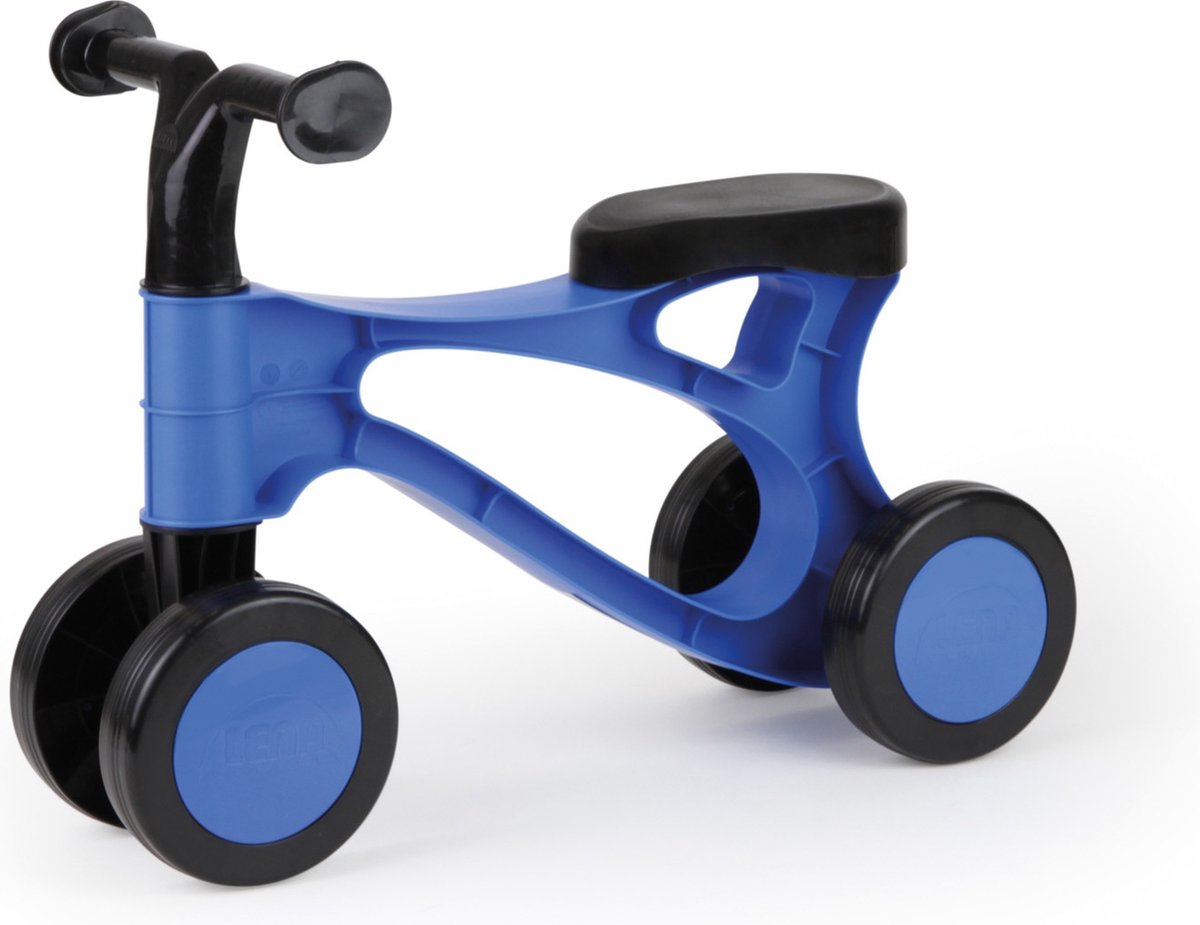 driewieler, loopfiets, blauw, plastic, zachte grip
