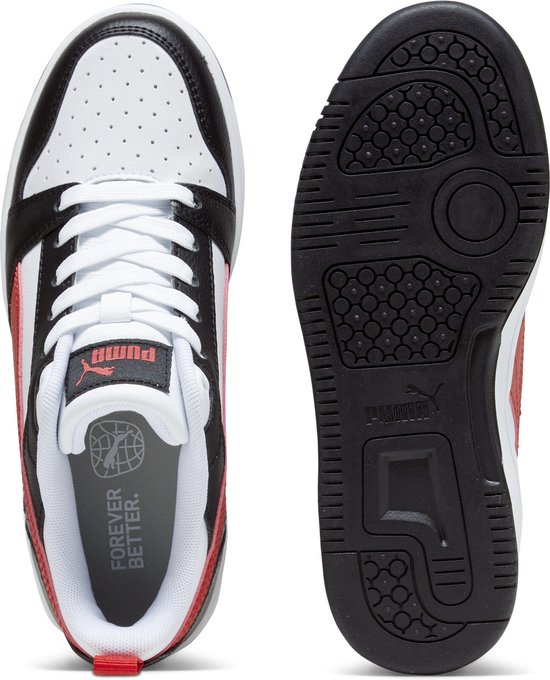 PUMA Maat 38 Puma Rebound V6 Lo Jr Unisex Sneakers - PUMA White-For All Time Red-PUMA Black