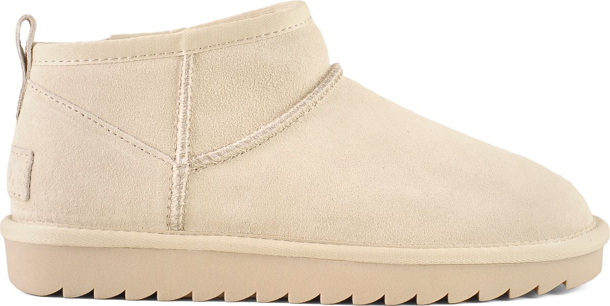 laarsen, ankle boot, suede, beige, golfzool