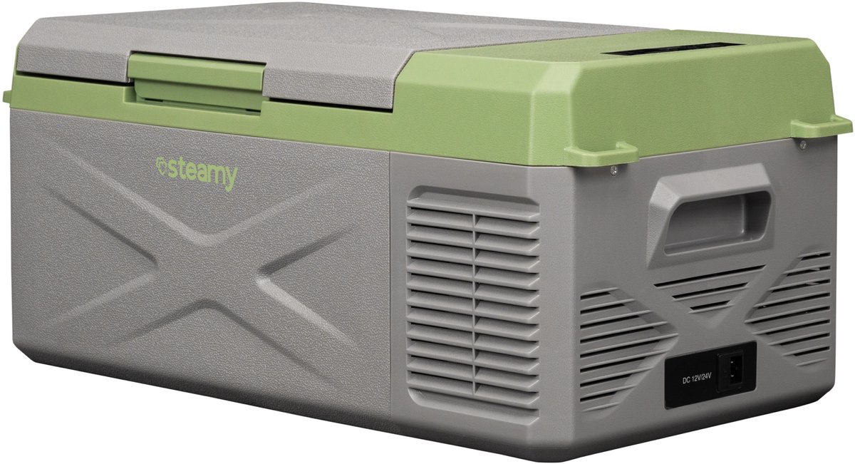 Steamy-E Single Zone Elektrische Compressor Koelbox - Single Zone - 16 liter - 12V en 230V - voor auto en camping - Grijs