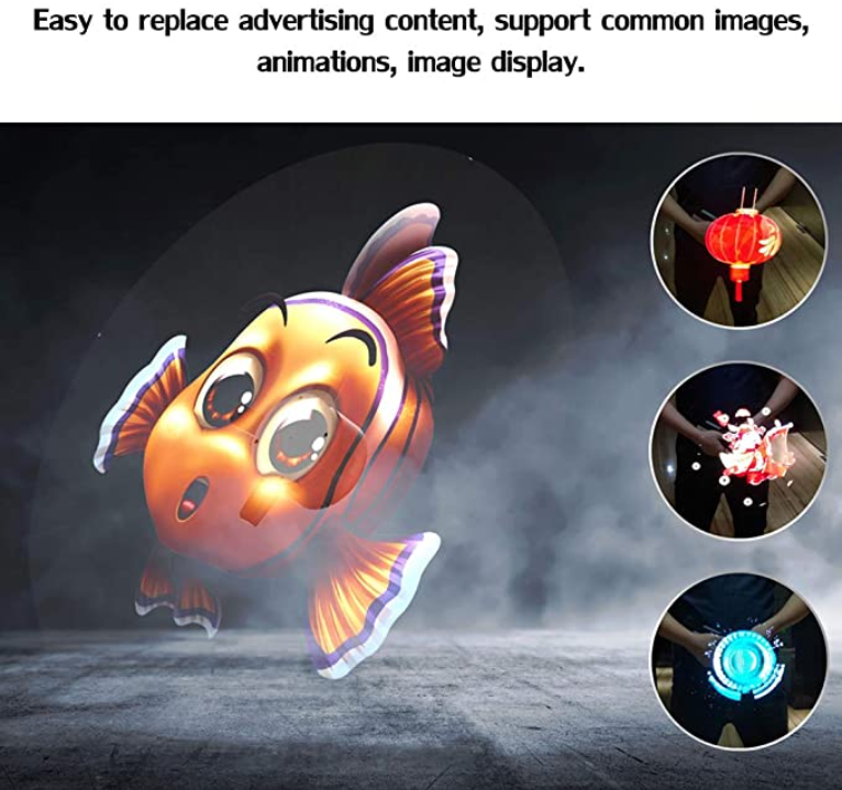 3D hologram projector 3D reclame display ventilator met 512 * 224 resolutie 224 LED kralen, 3D blote