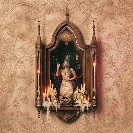 muurdecoratie, spiegel, kandelaar, romantisch, princess