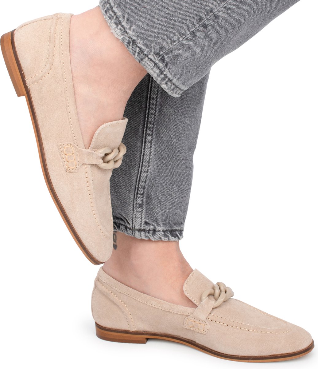 PS Poelman - Maat 37 - JENNY Dames Loafers - Beige/Zand