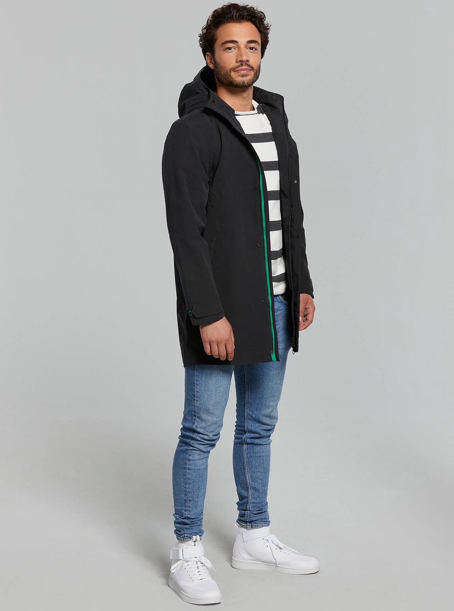Basil Mosse Parka Regenjas Heren - Zwart - Maat S