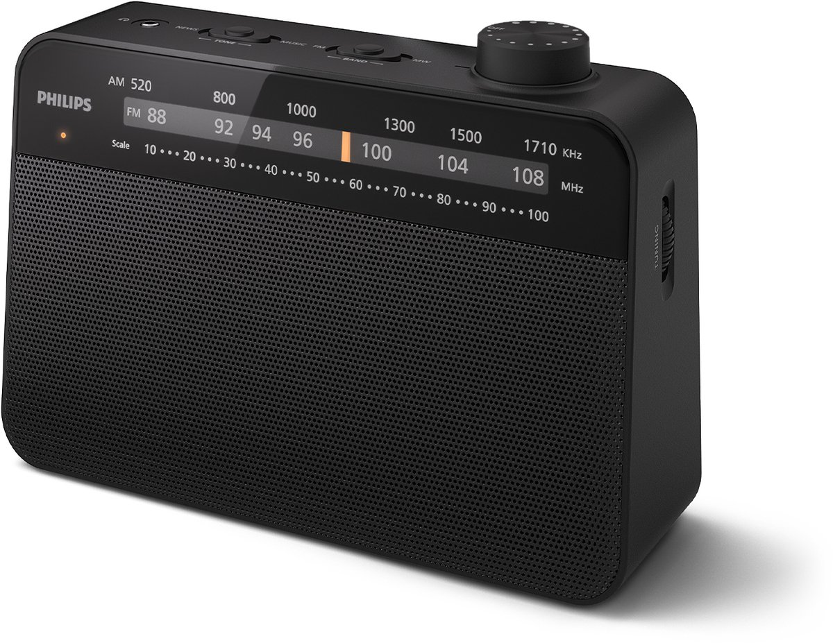 radio, portable radio, AM/FM, zwart, speaker grille