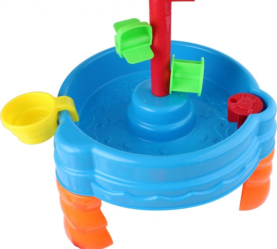 Eddy Toys zand- en watertafel - met bakje, harkje, schepje, gieter en 5 vormpjes - Ø 38 cm - 58,5 cm