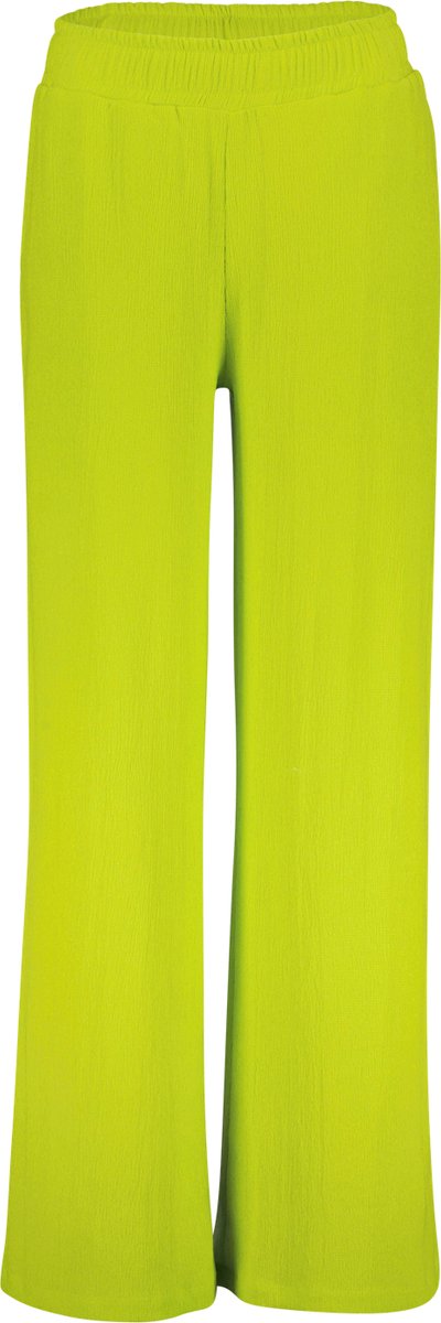 broek, pantalon, zachte stof, fluo geel, losse pasvorm