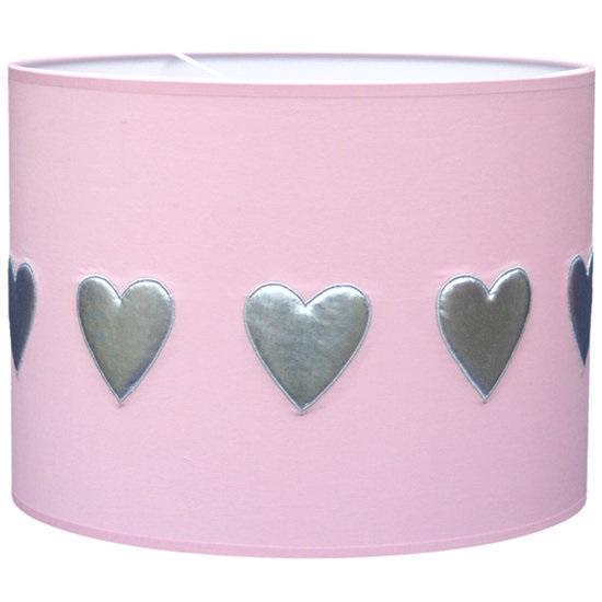 Taftan - Hanglamp - Hartjes Zilver - Roze -  35 cm