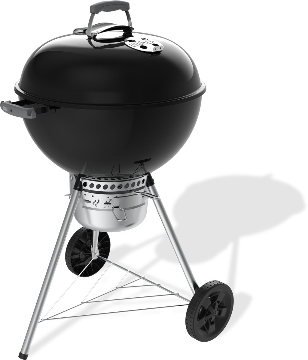 Weber Original Kettle Premium - Ø 57 cm grillrooster - Houtskoolbarbecue - Zwart - Gesloten asopvangbak - One-Touch Reinigingssysteem - 2 Duurzame, weerbestendige wielen - Dekselthermometer - Kras- en roestbestendig - Geschikt voor Gourmet BBQ System