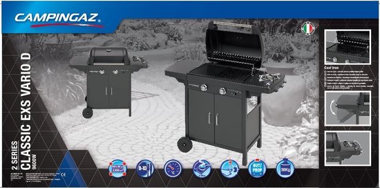 Campingaz 2 Series Classic EXS Vario Gasbarbecue - BBQ met 2 branders - Zwart