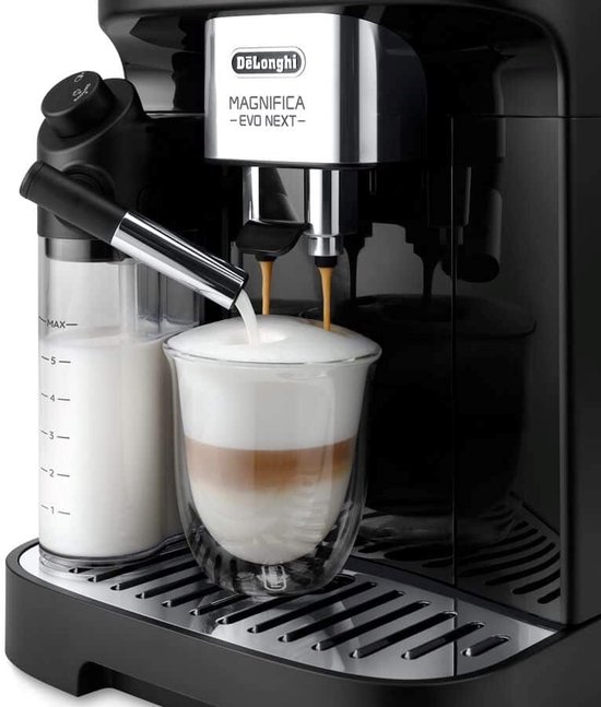 De'Longhi Magnifica Evo Next - volautomatische espressomachine met LatteCrema Hot melksysteem en kleurendisplay - Zwart - ECAM310.60.B
