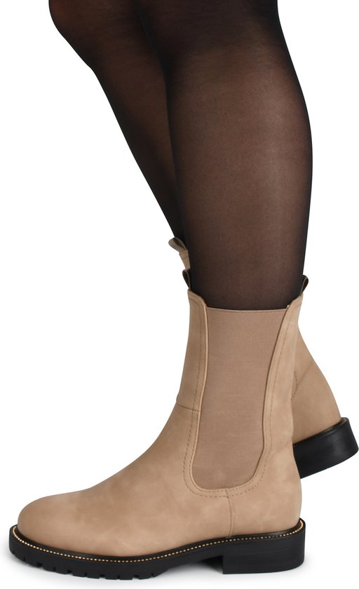 POSH by Poelman - maat 38- LEA Dames Chelsea Laarzen - Beige
