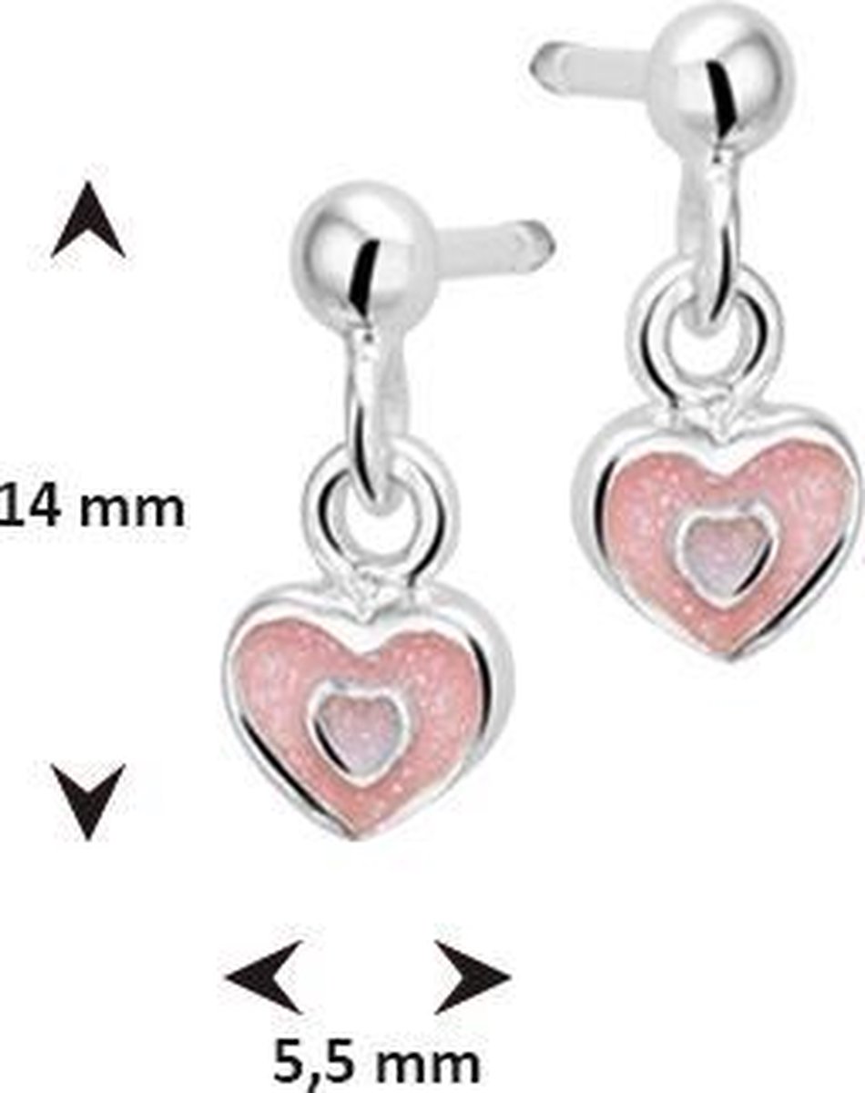 The Jewelry Collection - Oorhangers Hart - Zilver