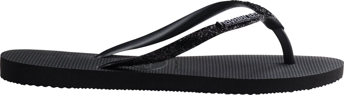 Havaianas - Maat 41/42 - Slim Glitter II Dames Slippers - Black/DARK Grey