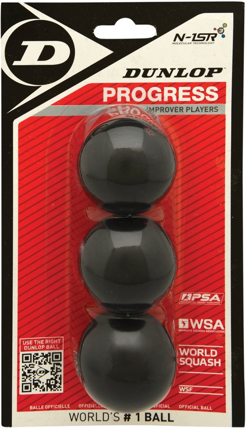 30a5-b06a-4c26-b946-337572ca7b4d Dunlop PROGRESS 3BBL - Zwart - Squashballen
